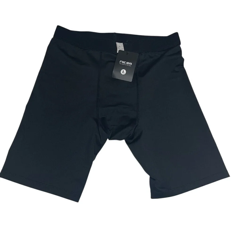 Niksa Mens Black Compression‎ Shorts Athletic Performance Base Layer Size Large